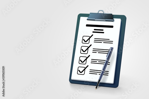 Clipboard communication, management service page, business paper. Vector