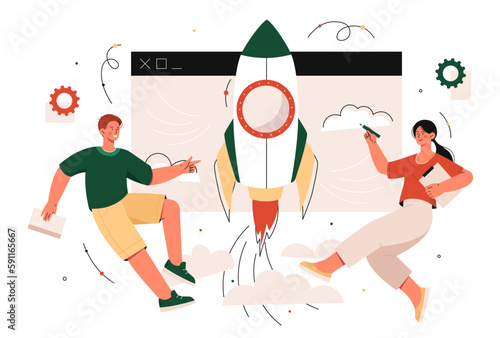 People launch rocket