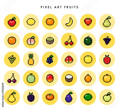 ドット絵 果物 アイコンセット