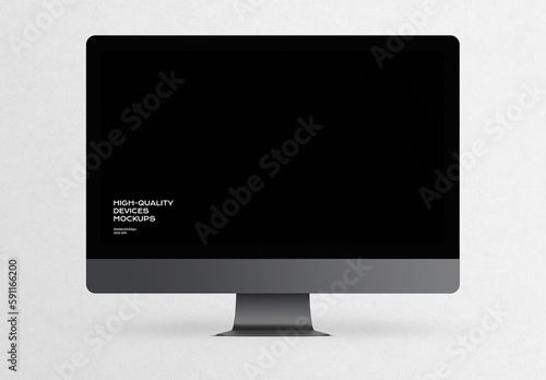 PC Computer Desktop Monitor Screen Device Mockup Template
