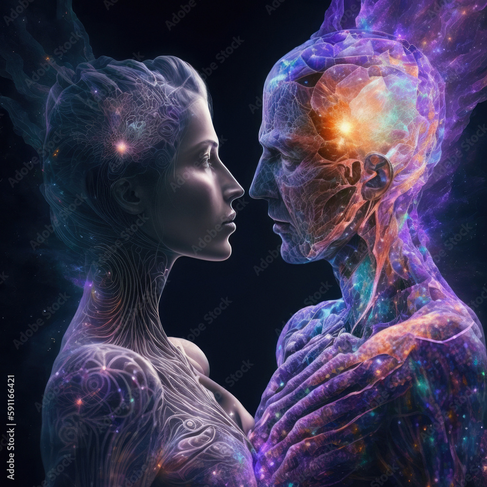 holographic soul connection man and woman galactic visualization art ...