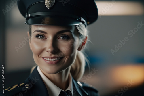 Female police officer Generative AI