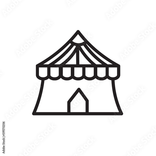 Circus Tent Park Outline Icon