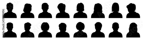 User people silhouette. Black silhouette people avatar. User people icons