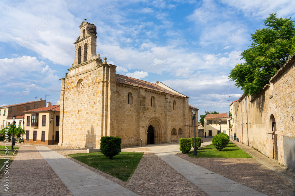 Romanesque church of San Isidroro inf the beautiful city of Zamora in a sunny day, Castilla y Leon, Spain.