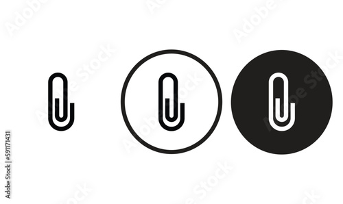 attachment icon black outline for web site design 
and mobile dark mode apps 
Vector illustration on a white background