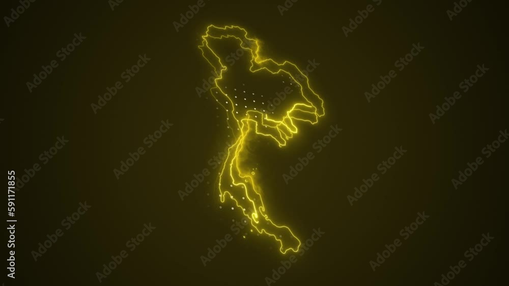 3D Neon Yellow Thailand Map Borders Outline Loop Background. Neon Yellow Colored Thailand Map Borders Outline Seamless Loop Dark Background. Thailand Neon Map Borders Outline. 3D Neon Yellow Thailand Map Borders Outline Loop Background. Neon Yellow Colored Thailand Map Borders Outline Seamless Loop Dark Background. Thailand Neon Map Borders Outline.
