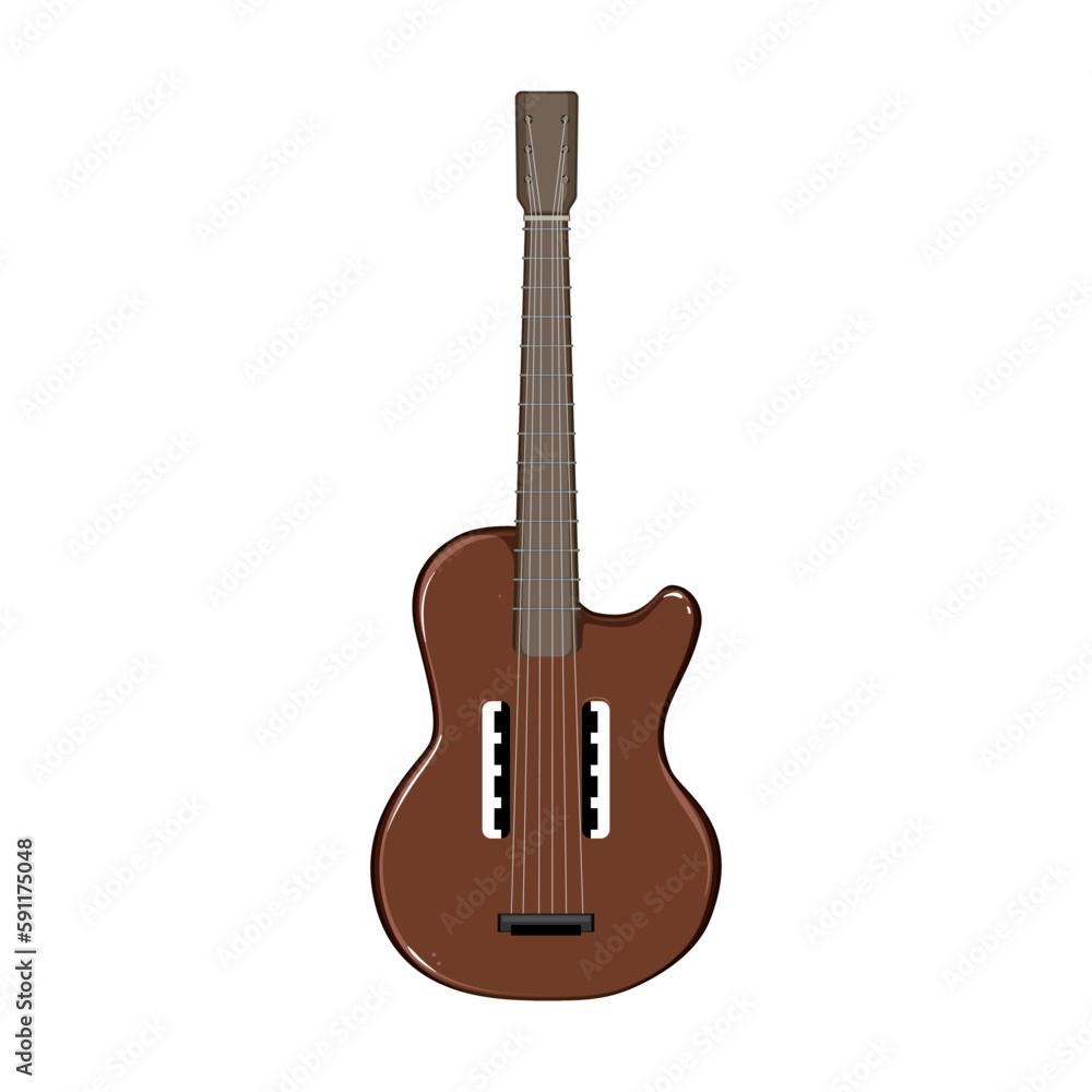string acoustic guitar cartoon vector illustration