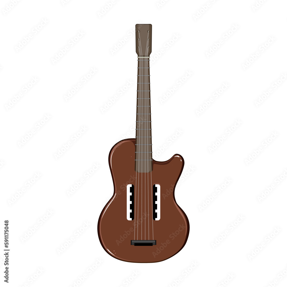 Fototapeta premium string acoustic guitar cartoon vector illustration