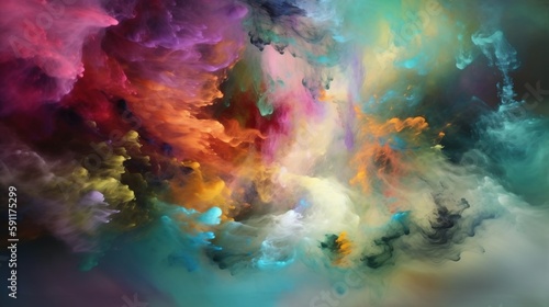 abstract watercolor background with clouds AI Generated
