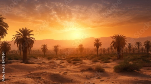sunset in the desert AI Generated