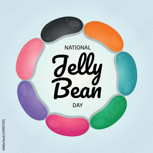 vector graphic of national jelly bean day good for national jelly bean day celebration. flat design. flyer design.flat illustration.