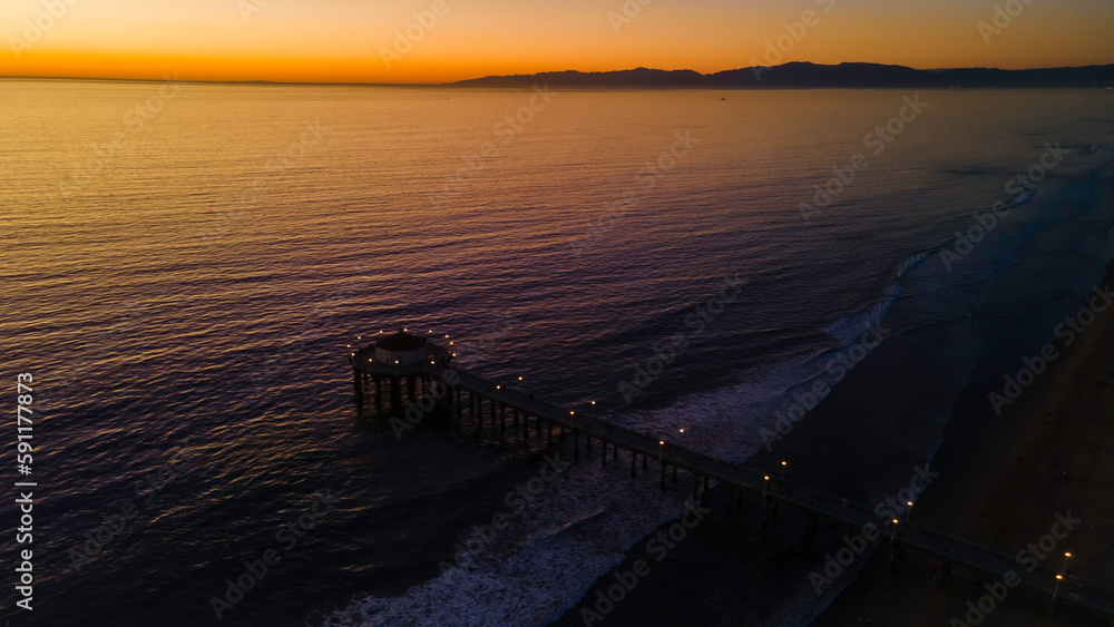 Manhattan Beach Pier at sunset California