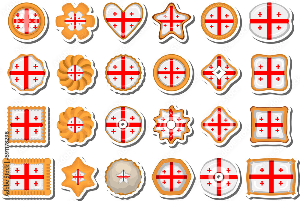Homemade cookie with flag country Georgia in tasty biscuit Homemade cookie with flag country Georgia in tasty biscuit