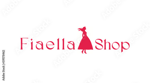 Illustration of minimalist boutique logo design. beauty women's dress fashion logo design illustration
