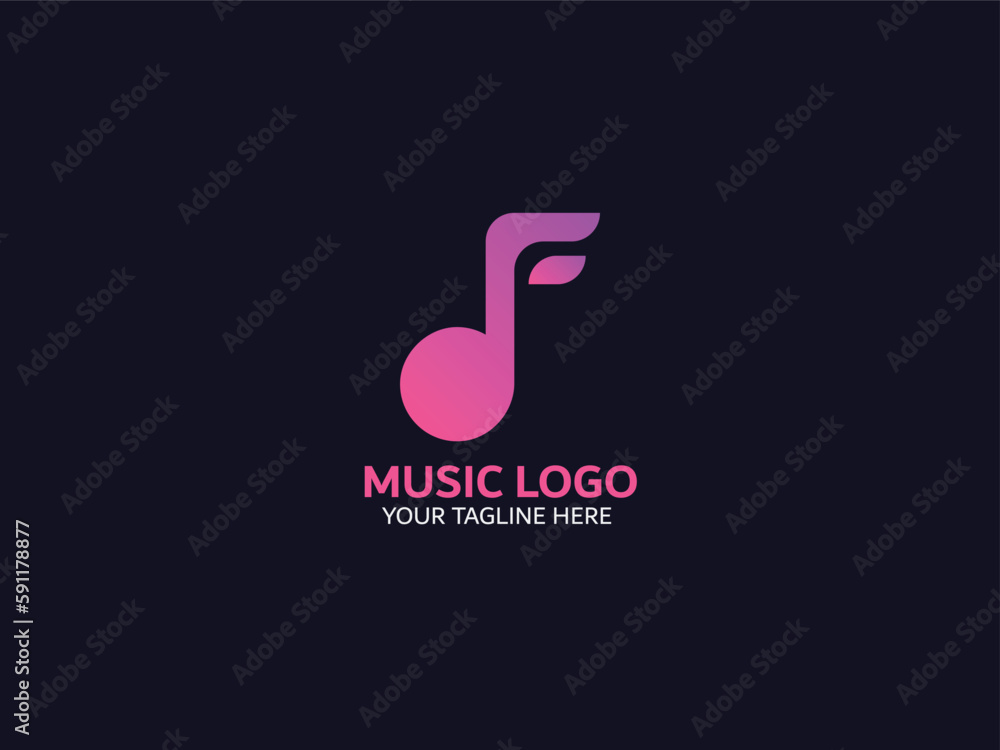 Music logo template for business or label Music logo template for business or label