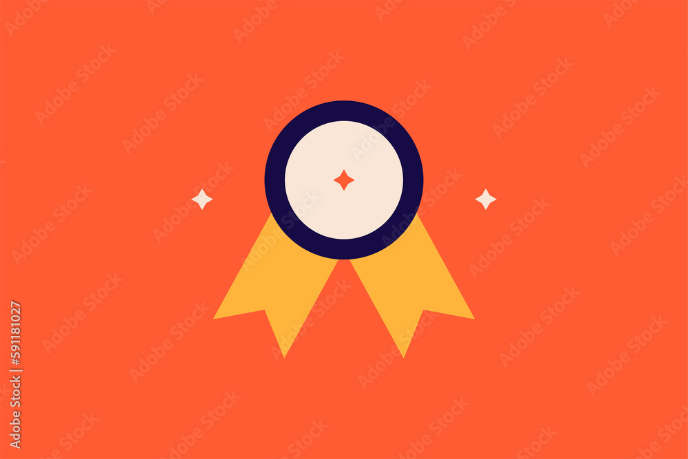 medal illustration in flat style design. Vector illustration. medal illustration in flat style design. Vector illustration.