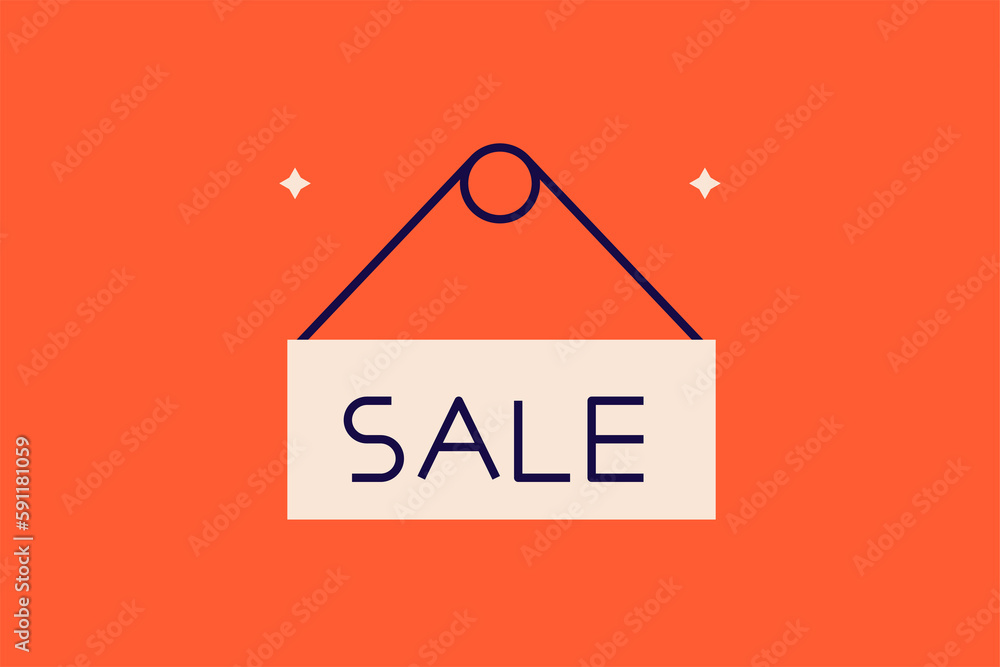 sale  illustration in flat style design. Vector illustration.