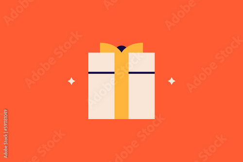 gift   illustration in flat style design. Vector illustration.