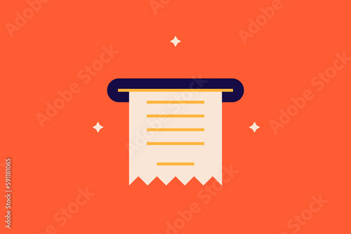  atm machine money  illustration in flat style design. Vector illustration.