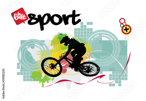 Sport vector illustration of bmx rider