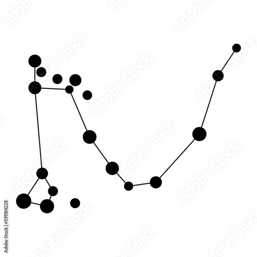 Draco constellation map. Vector illustration.