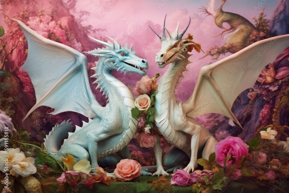 Couple loving dragons Couple loving dragons