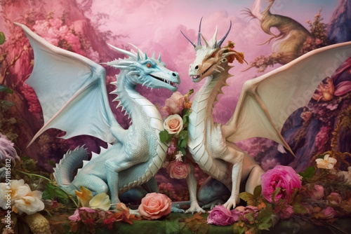 Couple loving dragons © Lena Lir