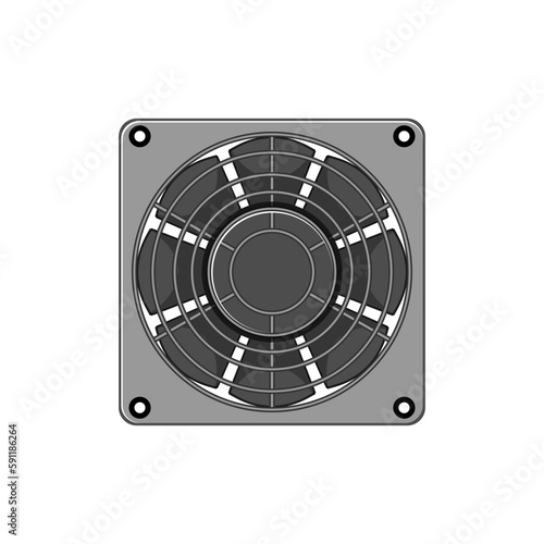 equipment cooling fan pc cartoon vector illustration