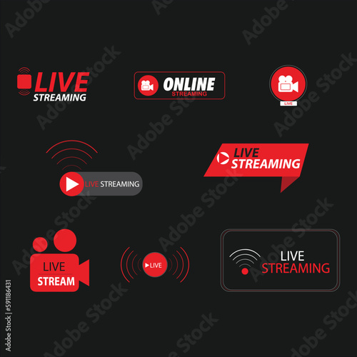 Live streaming icon vector