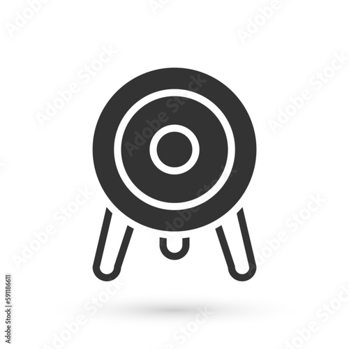 Grey Target sport icon isolated on white background. Clean target with numbers for shooting range or shooting. Vector