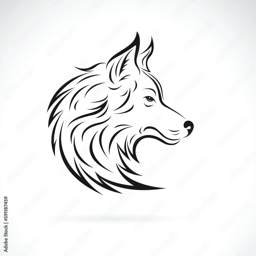 Vector of a wolf head design on white background. Easy editable layered vector illustration. Wild Animals. Vector of a wolf head design on white background. Easy editable layered vector illustration. Wild Animals.