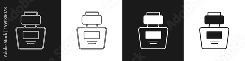 Set Perfume icon isolated on black and white background. Vector