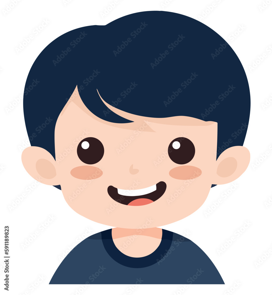 Cheerful boy with cute avatar