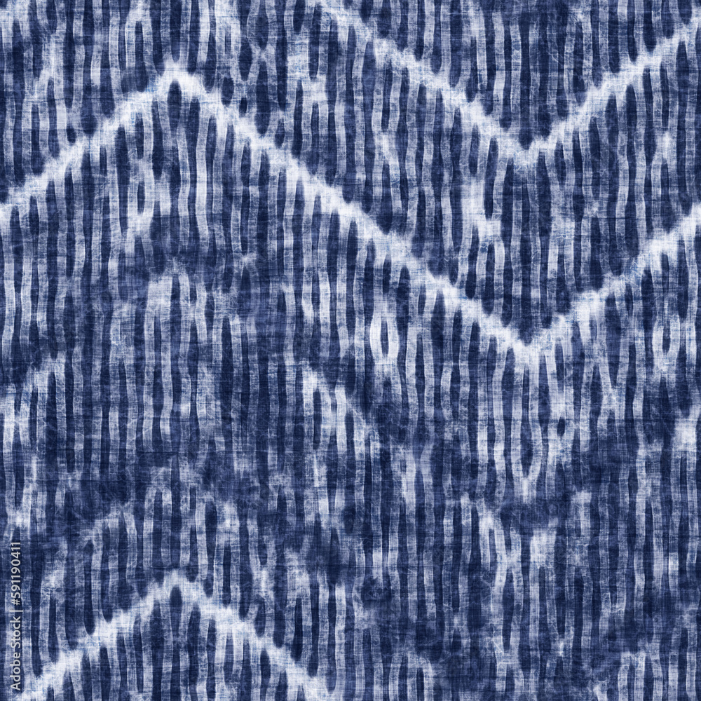 Indigo-Dyed Effect Textured Ethnic Chevron Pattern Indigo-Dyed Effect Textured Ethnic Chevron Pattern