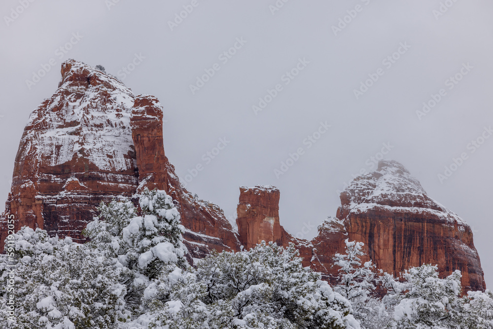 Snow Covered Winter Landscape Sedona Arizona