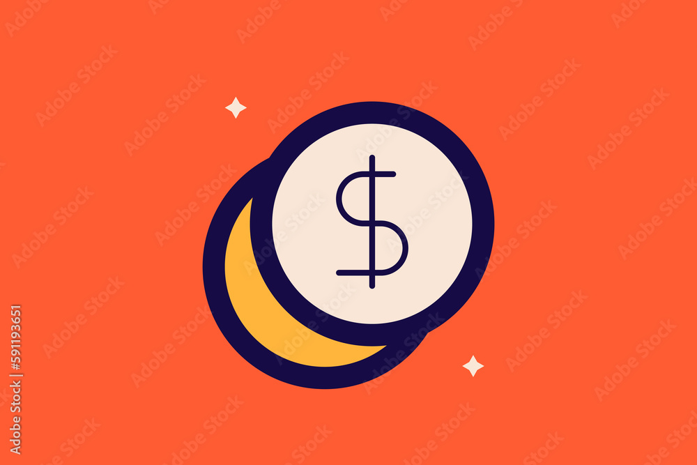 coins illustration in flat style design. Vector illustration. coins illustration in flat style design. Vector illustration.