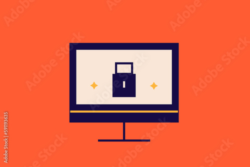 privacy illustration in flat style design. Vector illustration.
