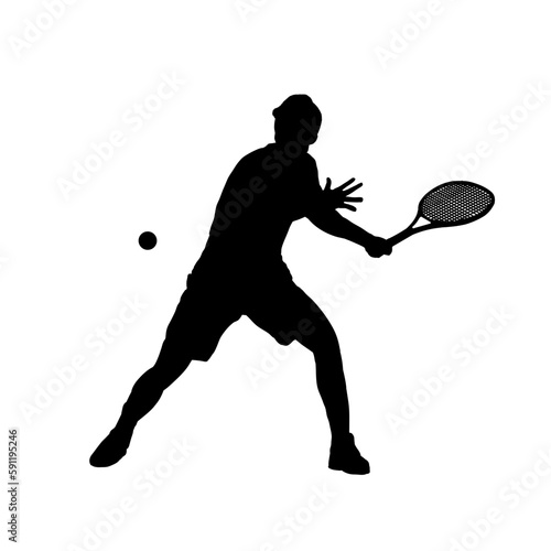 tennis player silhouette vector