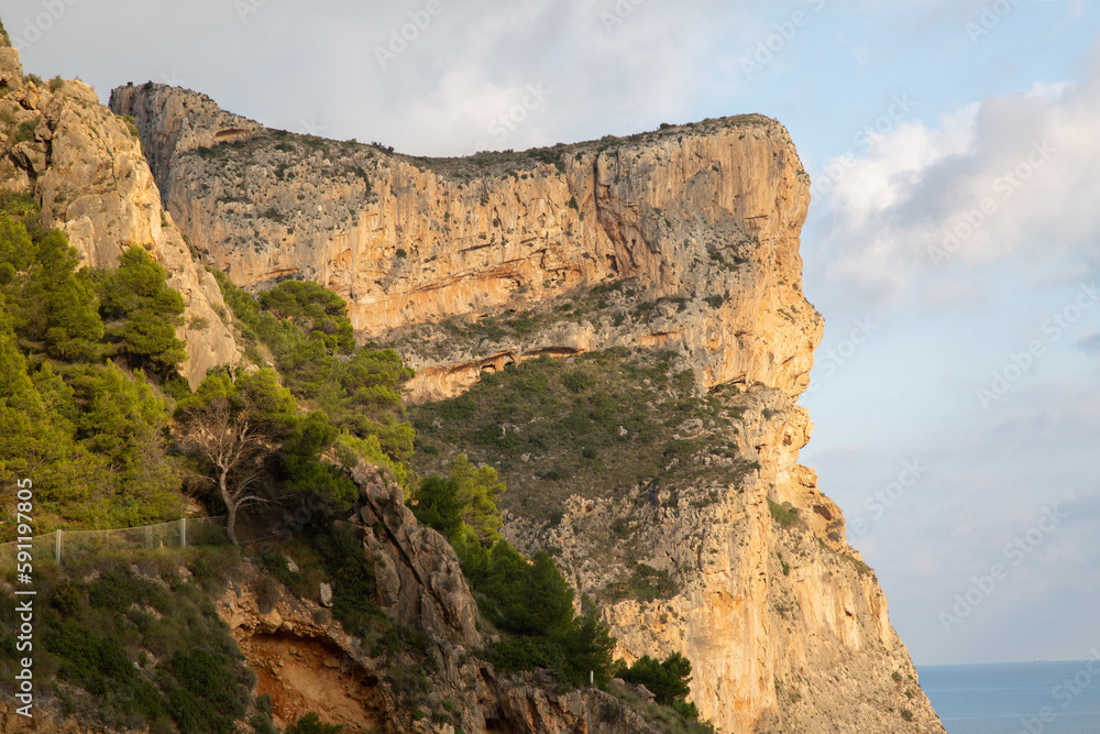 Cliff at Moraig Cove Beach; Alicante; Spain