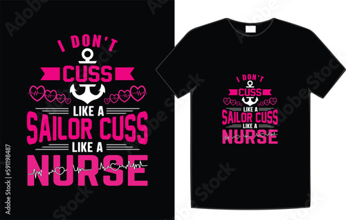 Nurse Typography T-Shirt Design