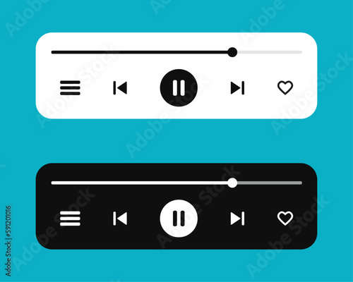 Music Player User Interface Vector Design