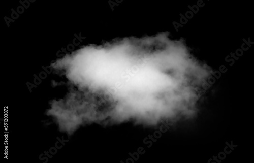 White Cloud Isolated on Black Background. Good for Atmosphere Creation and Composition