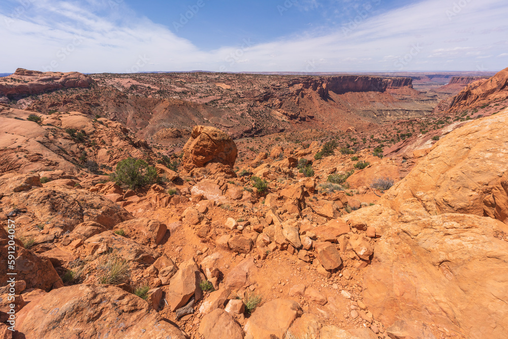 hiking the syncline loop trail in island in the sky district of canyonlands national park, utah, usa hiking the syncline loop trail in island in the sky district of canyonlands national park, utah, usa