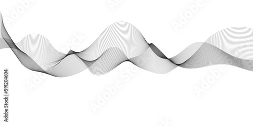 Abstract grey smooth element swoosh speed wave modern stream background. Abstract wave line for banner, wallpaper background with wave design. Vector illustration