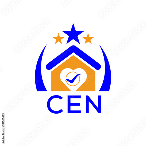 CEN House logo. KJG Letter logo and icon. Blue vector image on white background. KJG house Monogram home logo picture design and best business icon. 
