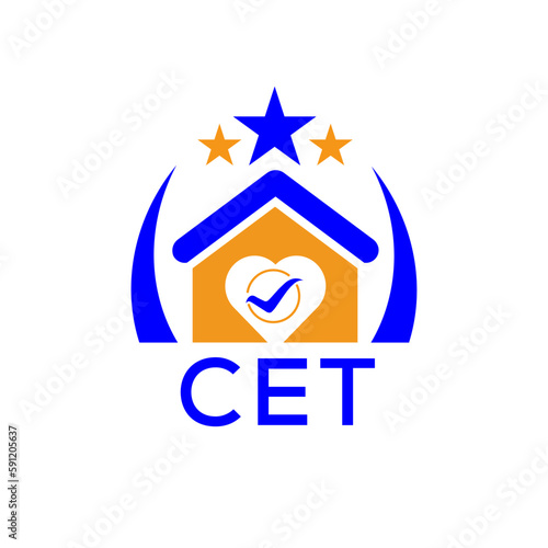 CET House logo. KJG Letter logo and icon. Blue vector image on white background. KJG house Monogram home logo picture design and best business icon. 
