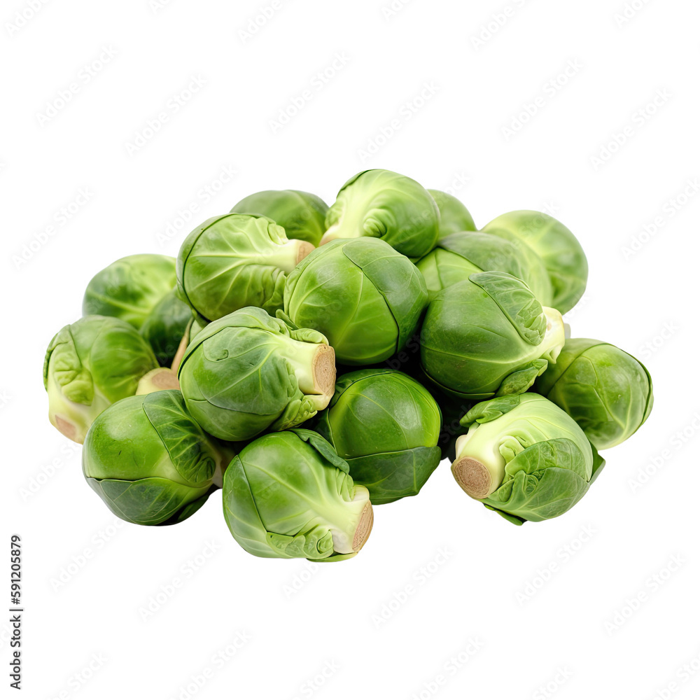 brussels sprouts isolated on a transparent background, generative ai brussels sprouts isolated on a transparent background, generative ai