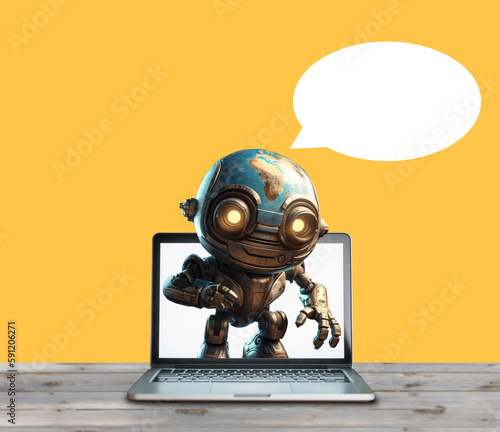 The robot talking to from laptop 