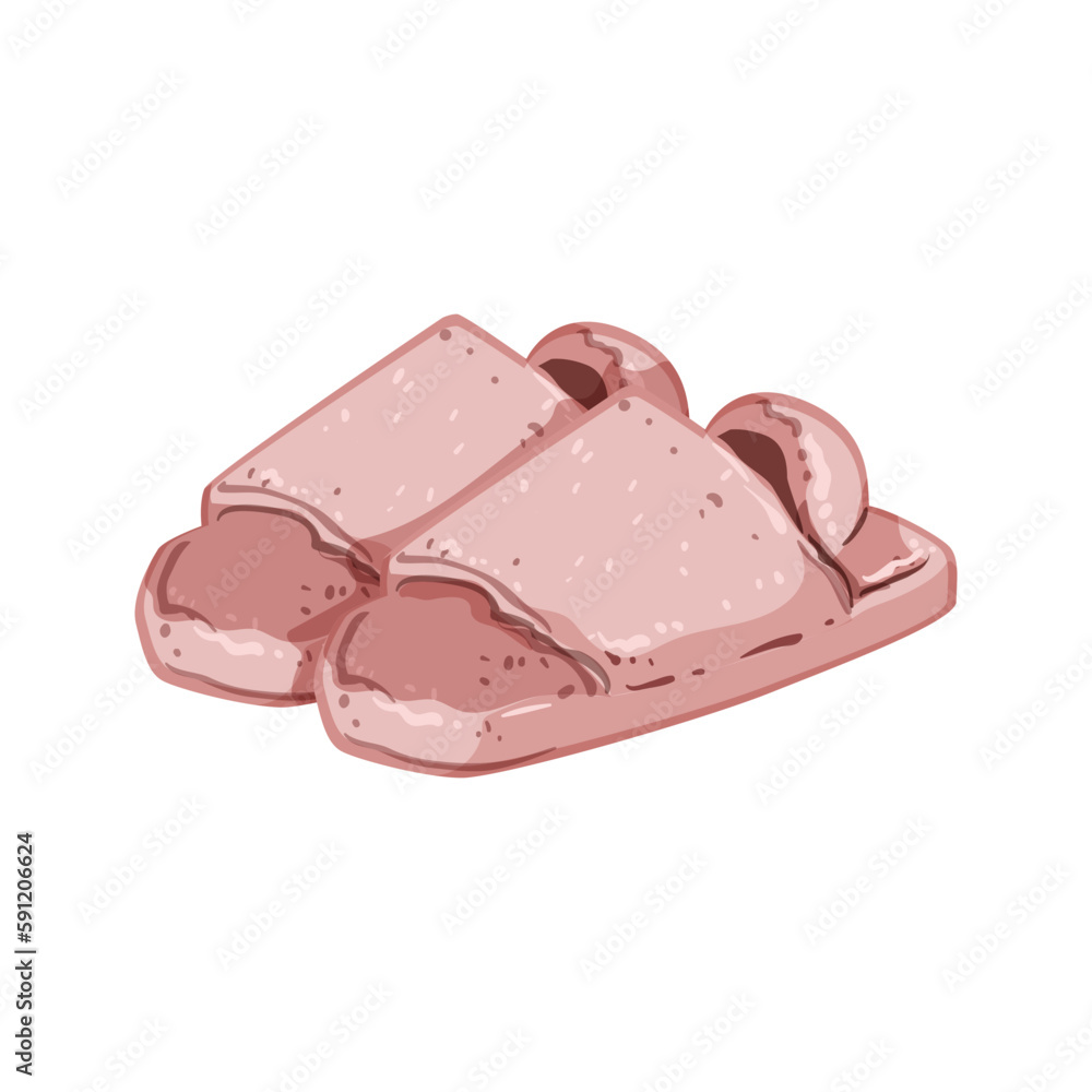 Fototapeta premium cute kid slippers cartoon vector illustration
